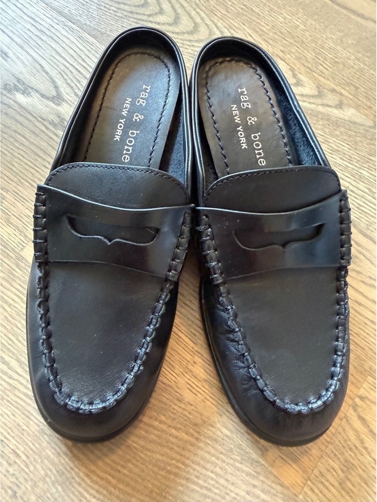 rag & bone Shoes - rag & bone Women's Size 7 Black Leather Loafers Slip-Ons
